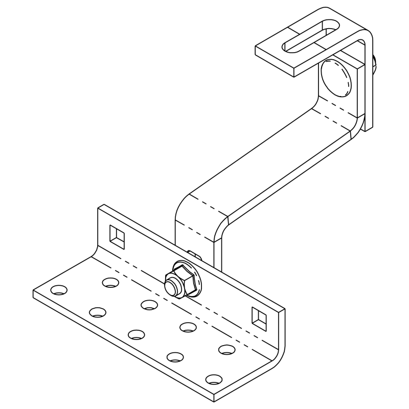 Technische Ansicht des K2 SolidHook Vario 2 Dachhakens 1000107